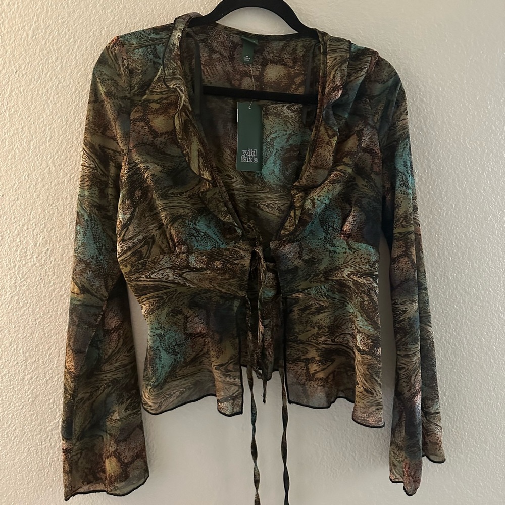 funky sheer tie top